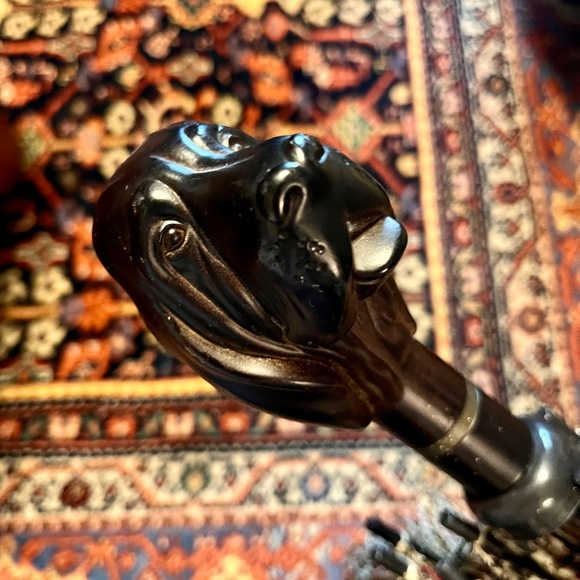 Aramis Profound Hound Umbrella Houndstooth Bloodhound Dog Head Handle. Rare Find - Picture 7 of 8